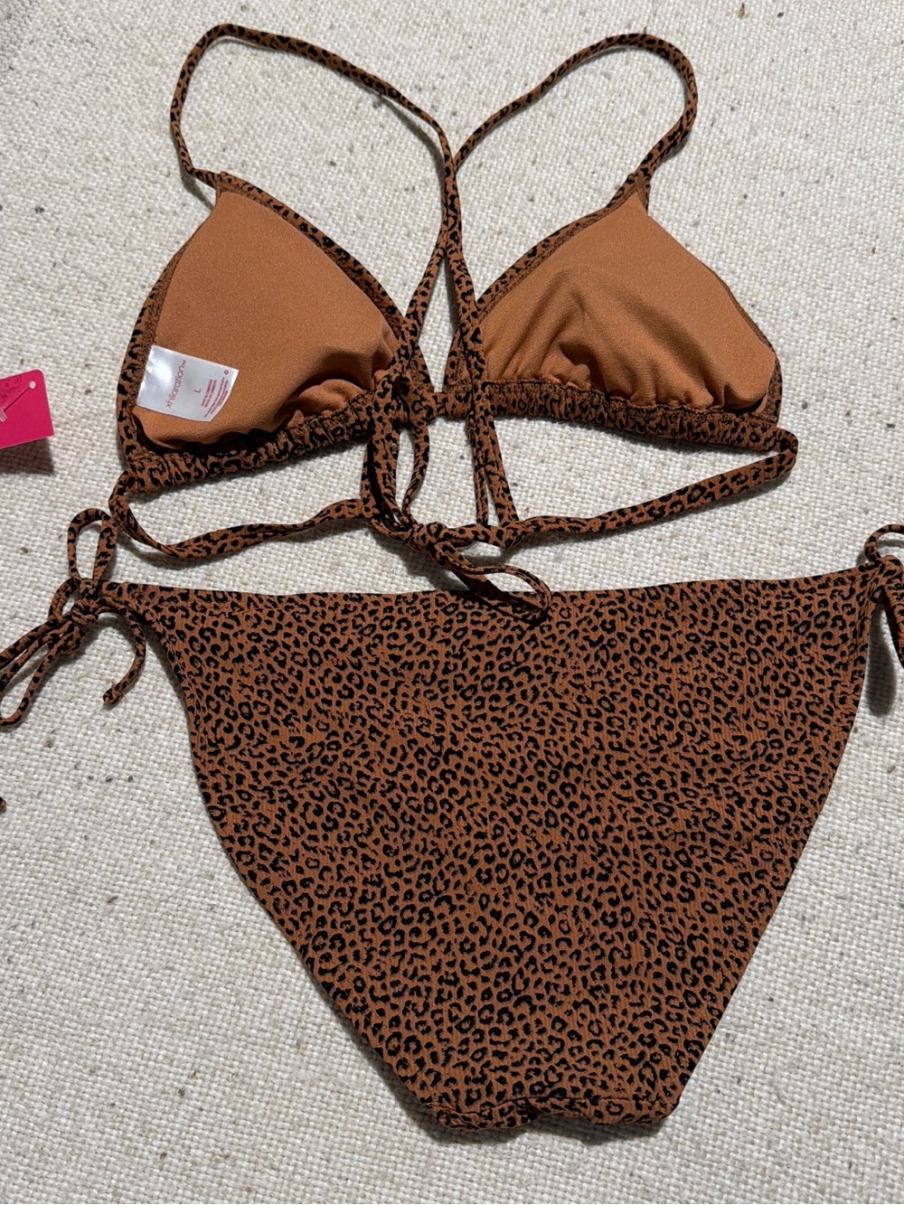 Xhilaration Brown Leopard Print Tie-Side Bikini - Picture 2 of 2